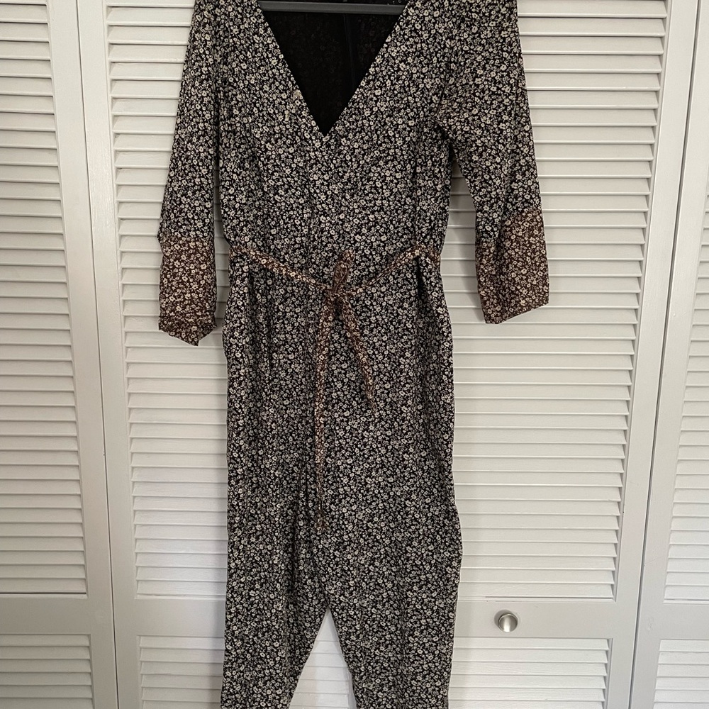 hatch maternity romper - black floral size medium